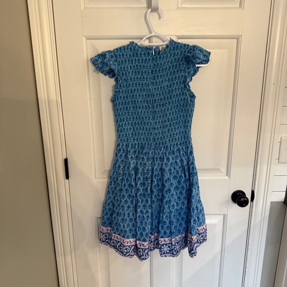 OLIPHANT Smocked Flirty Blue Short Dress in Fern Blue 1707 - Picture 9 of 12